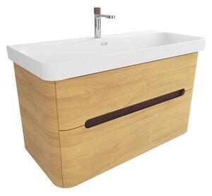 Koupelnová skříňka s umyvadlem SAT Fusion 97,5x53x45 cm dub medový mat SATFUSION2100DMMWB