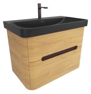 Koupelnová skříňka s umyvadlem SAT Fusion 77,5x53x45 cm dub medový mat SATFUSION280DMBKMB