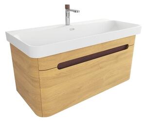 Koupelnová skříňka s umyvadlem SAT Fusion 97,5x43x45 cm dub medový mat SATFUSION100DMMWBA