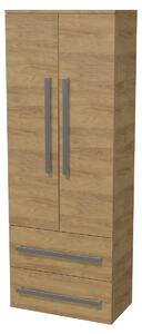 Koupelnová skříňka vysoká SAT Cube Way 60x163x33 cm dub Hickory CUBE3CHV60DH