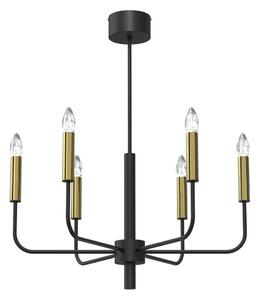 Lustr na lanku AKASYA 6xE14/15W/230V černá/zlatá