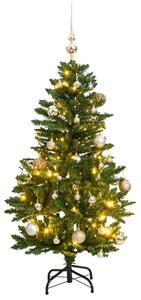 Umělý sklápěcí vánoční stromek se 150 LED a koulemi 150 cm 3210094