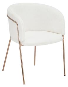 KONDELA Designové jídelní křeslo, bílá Ivory/rose gold chrom růžová, ADIMAR