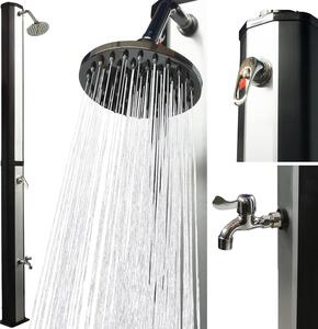 VIESTA® Solární sprcha 35L s noní sprchou – otoná hlavice – zahradní solární sprcha bez elektiny – hadicová pípojka – a 60 °C