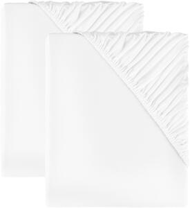 LIVARNO home Sada žerzejových napínacích prostěradel, 90-100 x 200 cm, 2dílná, bílá (800006866)