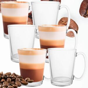 Sklenice na latte s uchem 300 ml 6ks SPRINGOS HA7497 čiré