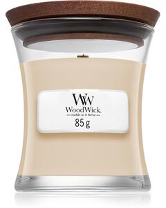 Woodwick White Honey Miel Blanc vonná svíčka s dřevěným knotem 85 g