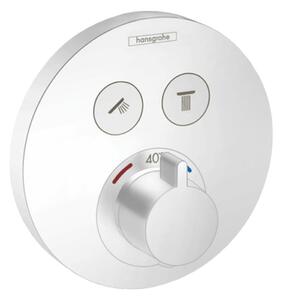 Hansgrohe Shower Select, termostatická baterie pod omítku na 2 spotřebiče, matná bílá 15743700