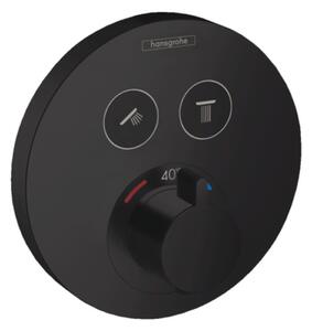Hansgrohe Shower Select, termostatická baterie pod omítku na 2 spotřebiče, černá matná, 15743670