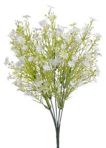 Umělá kytice drobné květinky 36 cm - bílá