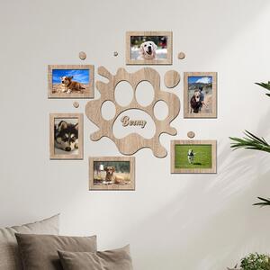 Dřevěný fotorámeček na zeď ŤAPKA Zvolte barvu dekoru: Dub Sonoma | Rozměry (cm)rámečků: 13x9