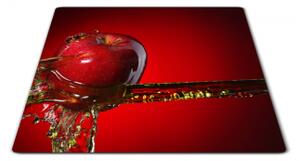 Skleněné prkénko červené jablko ve vodě - 30x20cm