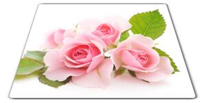 Skleněné prkénko květ růžové růže - 30x20cm
