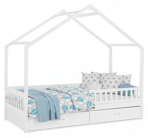 KONDELA Montessori postel, 90x200, bílá, masiv, BIANKA