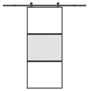 Posuvné dveře s kováním 90x205 cm tvrzeného sklo a hliník 3332951