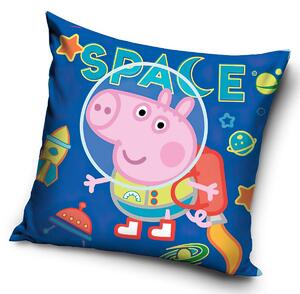 Carbotex dětský povláček PRASÁTKO PEPINA (PEPPA) TOMÍK MALÝ ASTRONAUT, modrý, 40x40cm