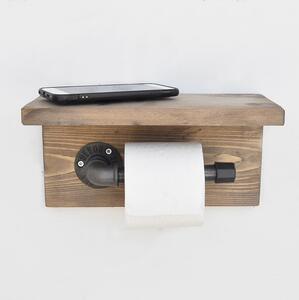 Nástěnný držák na toaletní papír Nenanu 6 (ořech + černá). 1094485
