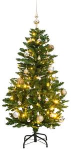 Umělý sklápěcí vánoční stromek se 150 LED a koulemi 120 cm 3210093