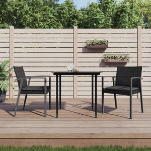 3dílný zahradní jídelní set s poduškami polyratan a ocel 3186971