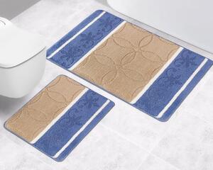 Bellatex Koupelnová předložka BANY, ORNAMENT MODRO-BÉŽOVÝ, 60x50cm na WC