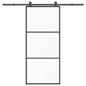 Posuvné dveře s kováním 90x205 cm ESG sklo a hliník 3332807