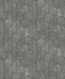 Černo-stříbrná geometrická vliesová tapeta na zeď, SUM101, Summer, Khroma by Masureel