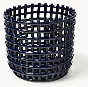 Ručně vyrobený keramický úložný košík Nalan, V 21 cm