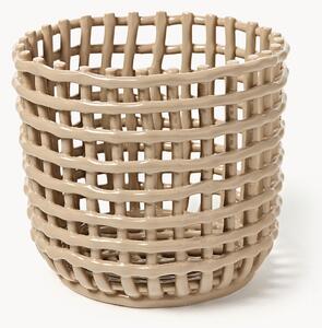 Ručně vyrobený keramický úložný košík Nalan, V 21 cm