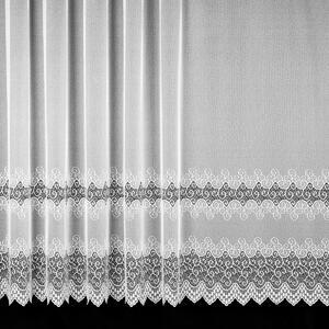 Brilltex Žakárová záclona 727, ornamenty v pruzích, s bordurou, bílá, výška 145cm (v metráži)