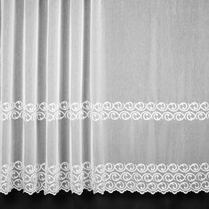 Rand záclona polyesterový batist TYTUS-961/1, vyšívaný ornament, s bordurou, ecru, výška 280cm (v metráži)