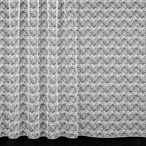 Brilltex Žakárová záclona 986, celoplošný vzor květin, s olůvkem, bílá, výška 120cm (v metráži)