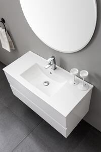 CERANO - Koupelnová skříňka pod umyvadlo Carole - bílá matná - 100 cm
