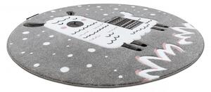 Dětský kusový koberec Petit Lama grey kruh 160x160 cm