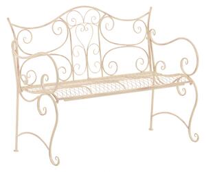 Rustikální kovová lavička Tar - Krémová antik