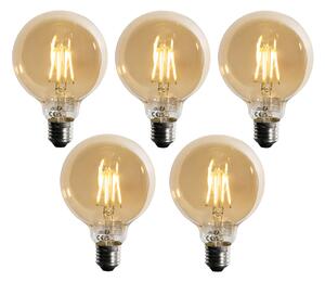 Sada 5 ks Stmívatelná LED žárovka E27 G95 5W 450lm 2700K
