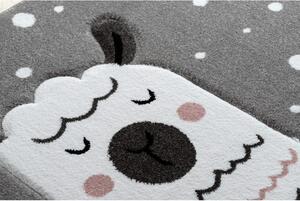 Dětský kusový koberec Petit Lama grey kruh 120x120 cm