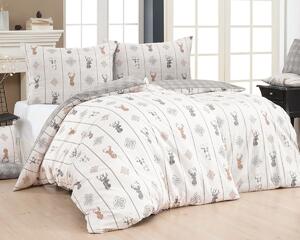 Matějovský povlečení TIMOTHY, vánoční severský motiv, béžové, flanel premium, 140x200cm + 70x90cm