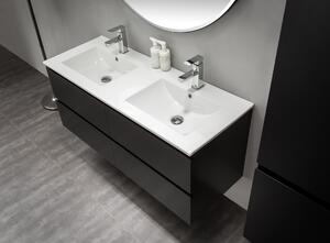CERANO - Koupelnová skříňka pod umyvadlo Carole - černá matná - 120 cm