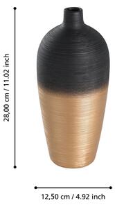 Eglo 421423 - Keramická váza SARYKSU 28x12,5 cm černá/zlatá