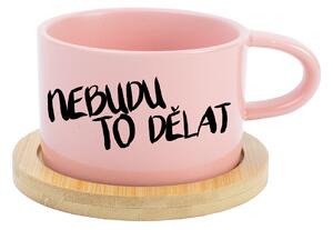 NEBUDU TO DĚLAT - růžový hrníček makronka 200 ml