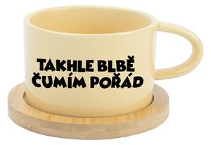 TAKHLE BLBĚ ČUMÍM POŘÁD - žlutý hrníček makronka 200 ml