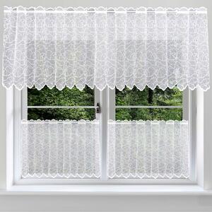 Forbyt žakarová vitrážová záclona 913965, geometrický vzor, s bordurou, bílá výška 40cm (v metráži)