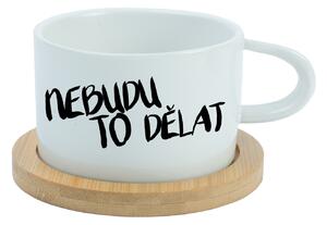 NEBUDU TO DĚLAT - bílý hrníček makronka 200 ml