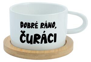 DOBRÉ RÁNO, ČURÁCI - bílý hrníček makronka 200 ml