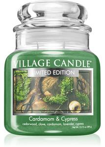 Village Candle Cardamom & Cypress vonná svíčka (Glass Lid) 389 g