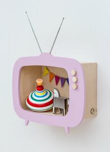 Designová dětská polička televizor Teevee - růžová