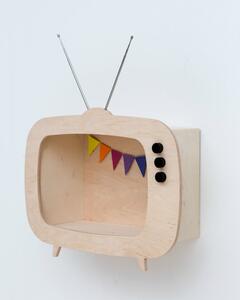 Designová dětská polička televizor Teevee - dřevěná