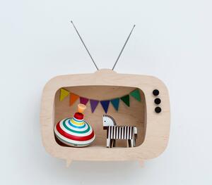 Designová dětská polička televizor Teevee - dřevěná