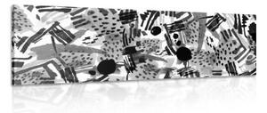 Obraz černobílá pop art abstrakce - 135x45 cm
