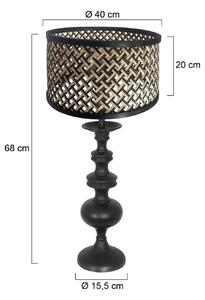 Stolní lampa Lyons 3749ZW, černá/přírodní proutí